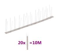 vidaXL Set de 20 hileras pinchos contra pájaros y palomas 2 filas 10 m