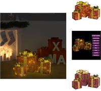 vidaXL: Set de 3 cajas de regalo decorativas, color rojo, para uso en interiores y exteriores. Ideal para decoración navideña