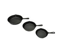 vidaXL Set de 3 sartenes grill de hierro fundido