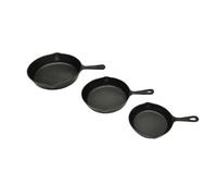 vidaXL Set de 3 sartenes grill de hierro fundido