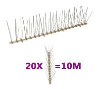 vidaXL Set de 5 hileras de pinchos contra pájaros y palomas 20 uds 10m