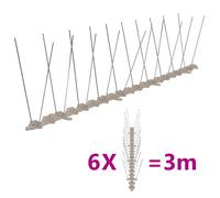 vidaXL Set de 6 hileras de pinchos contra pájaros y palomas 2 filas 3m