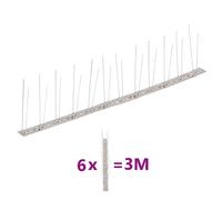 vidaXL Set de 6 hileras pinchos contra pájaros y palomas 2 filas 3 m