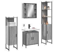 vidaXL Set de armario de baño 4 pzas madera contrachapada gris sonoma