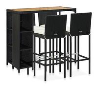 vidaXL Set de bar para jardín 5 piezas con cojines – Ratán sintético, negro