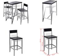 vidaXL: Set de barras para desayunos - Mesa para desayunos - Mesas para desayunos - Conjunto de mesas y sillas para desayunos
