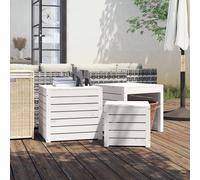 vidaXL Set de cajas de jardín 3 piezas madera maciza de pino blanco