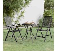 vidaXL Set de comedor de jardín 3 pzas malla metal expandido antracita