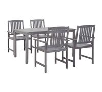 vidaXL Set de comedor de jardín 5 piezas madera maciza de acacia gris