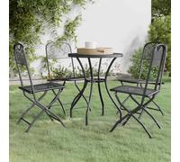 vidaXL Set de comedor de jardín 5 pzas malla metal expandido antracita