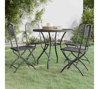 vidaXL Set de comedor de jardín 5 pzas malla metal expandido antracita