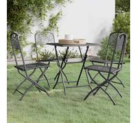 vidaXL Set de comedor de jardín 5 pzas malla metal expandido antracita