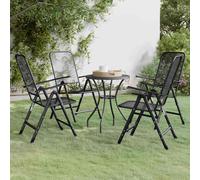 vidaXL Set de comedor de jardín 5 pzas malla metal expandido antracita