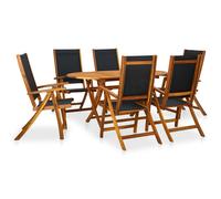 vidaXL Set de comedor de jardín 7 piezas madera maciza de acacia