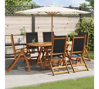vidaXL Set de comedor de jardín 7 piezas madera maciza de acacia