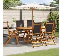 vidaXL Set de comedor de jardín 7 piezas madera maciza de acacia