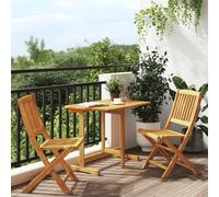 vidaXL Set de comedor de jardín plegable 3 pzas madera maciza acacia
