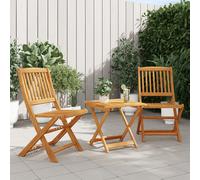 vidaXL Set de comedor de jardín plegable 3 pzas madera maciza acacia