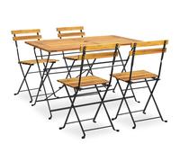 vidaXL Set de comedor de jardín plegable 5 pzas madera maciza acacia