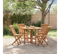 vidaXL Set de comedor de jardín plegable 5 pzas madera maciza de teca