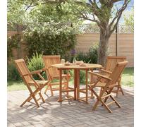 vidaXL Set de comedor de jardín plegable 5 pzas madera maciza de teca