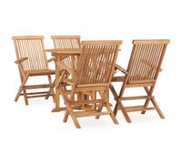 vidaXL Set de comedor de jardín plegable 5 pzas madera maciza de teca