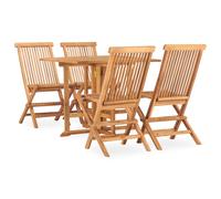 vidaXL Set de comedor de jardín plegable 5 pzas madera maciza de teca