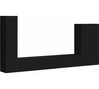 vidaXL Set de estanterías de pared para televisión, montaje en pared, 6 unidades, color