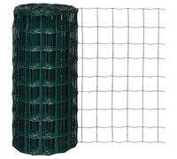 vidaXL Set de euro valla acero verde 25x0,8 m