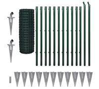 vidaXL Set de Euro-Valla con Estacas de Tierra Longitud 25 x 1,2 m Acero Verde