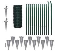 vidaXL Set de Euro-Valla con Estacas de Tierra Longitud 25 x 1 m Acero Verde