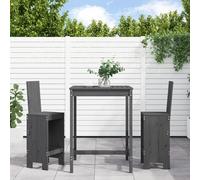 vidaXL Set de mesa y taburetes altos jardín 3 piezas madera pino gris