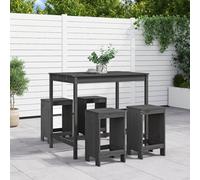 vidaXL Set de mesa y taburetes altos jardín 5 piezas madera pino gris