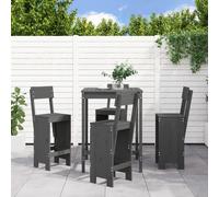 vidaXL Set de mesa y taburetes altos jardín 5 piezas madera pino gris