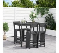vidaXL Set de mesa y taburetes altos jardín 5 piezas madera pino gris