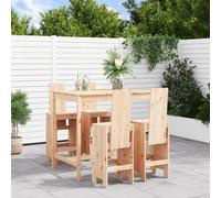 vidaXL Set de mesa y taburetes altos jardín 5 pzas madera maciza pino