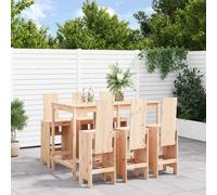 vidaXL Set de mesa y taburetes altos jardín 7 pzas madera maciza pino