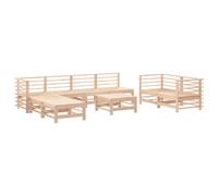 vidaXL Set de mesa y taburetes altos jardín 9 pzas madera maciza pino