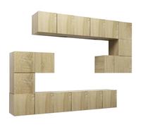vidaXL Set de mueble para TV 10 piezas madera de ingeniería 60x30x30 cm, Mueble de Salon, Mueble TV, Mueble TV salon, Mesa de TV, Mueble tele