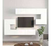 vidaXL Set de mueble para TV 10 piezas madera de ingeniería blanco