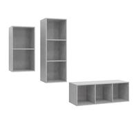 vidaXL Set de mueble para TV 3 piezas madera contrachapada, Mueble de Salon, Mueble TV, Mueble TV salon, Mesa de TV, Mueble tele