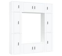 vidaXL, juego de 8 piezas para mueble de televisión, blanco, material de madera