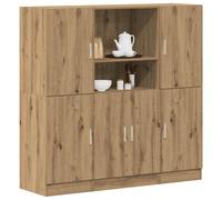 vidaXL Set de muebles cocina 3 pzas madera ingeniería roble artesanal