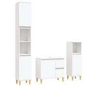 vidaXL Set de muebles de baño 3 piezas madera contrachapada blanco