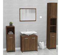 vidaXL Set de muebles de baño madera contrachapada marrón roble