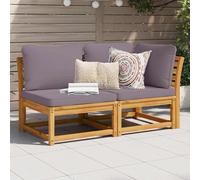 vidaXL Set de muebles de jardín 2 piezas con cojines madera acacia