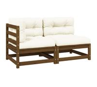 Vidaxl Muebles de Jardín 2 Piezas con Cojines Madera Maciza de Pino Natural Honey brown