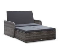 vidaXL Set de Muebles de jardín 2 pzas y Cojines ratán sintético Gris