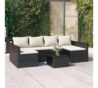 vidaXL Set de muebles de jardín 2 pzas y cojines ratán sintético negro