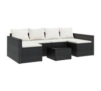 vidaXL Set de muebles de jardín 2 pzas y cojines ratán sintético negro